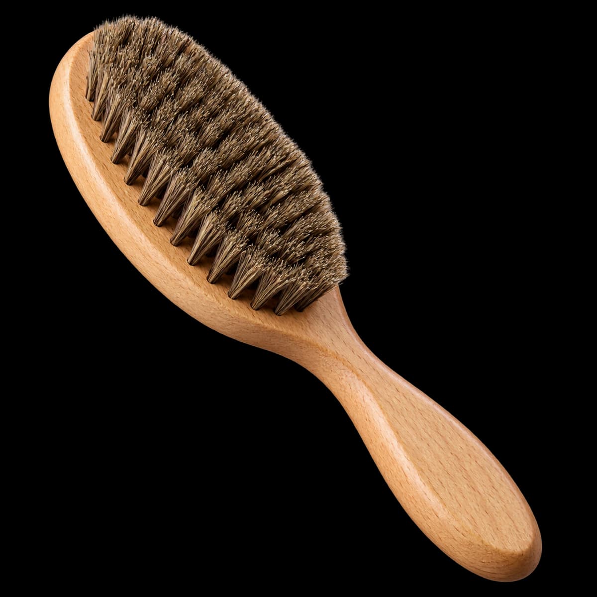 Natural beechwood pet coat brush with soft bristles