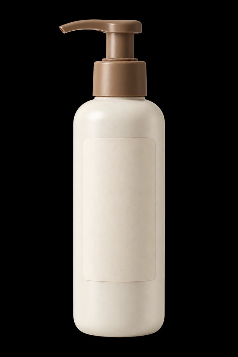 Amber pump bottle of gentle pet paw cleanser